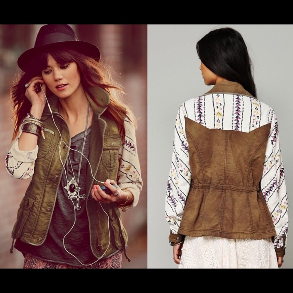 FREE PEOPLE FOLLOW YOUR HEART CARGO JACKET SZ XS